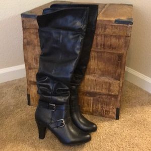 Black knee high boots